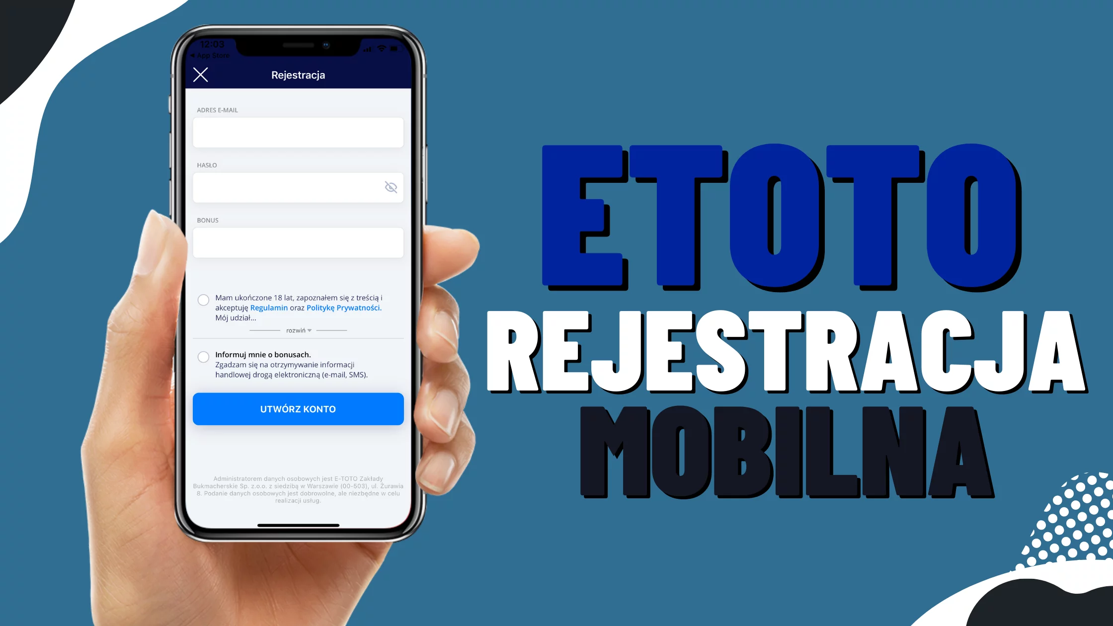 ETOTO rejestracja mobilna – krok drugi