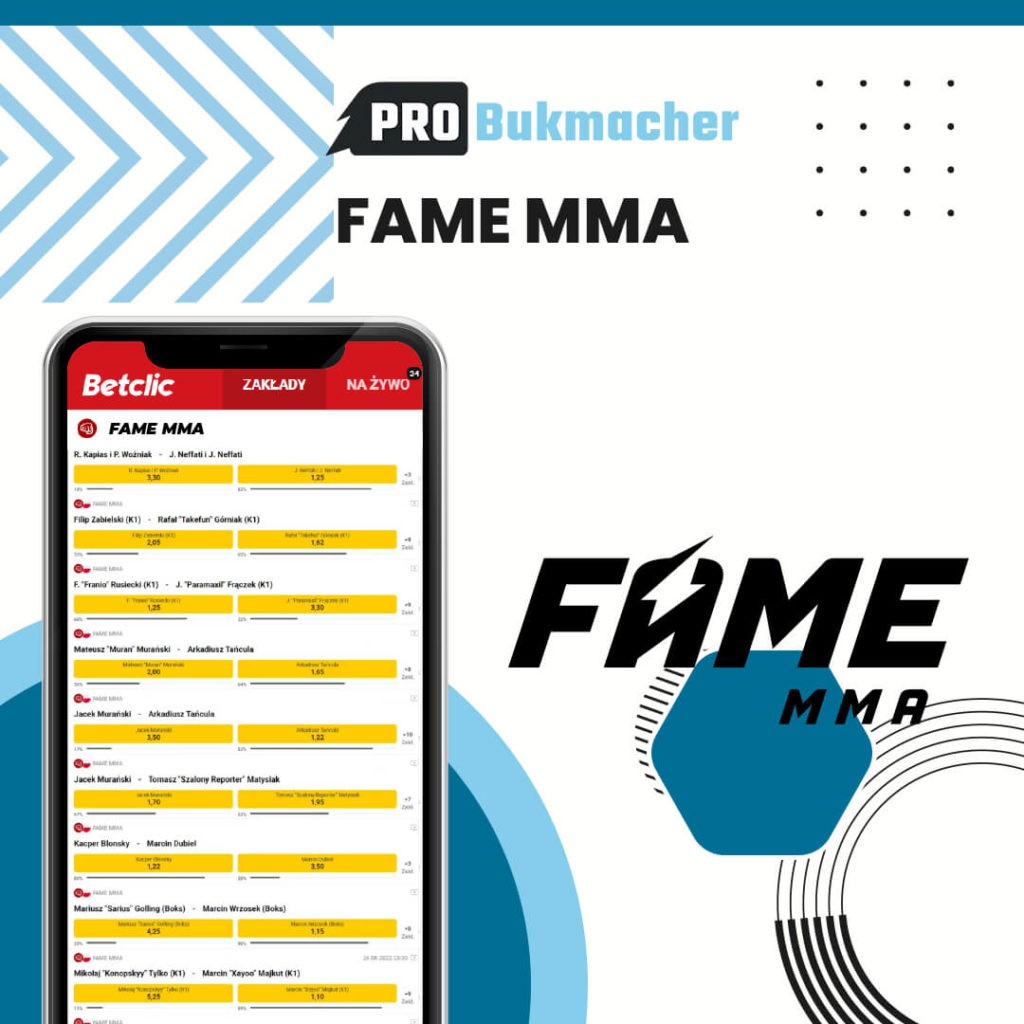 Zakłady bukmacherskie na Fame MMA - Probukmacher