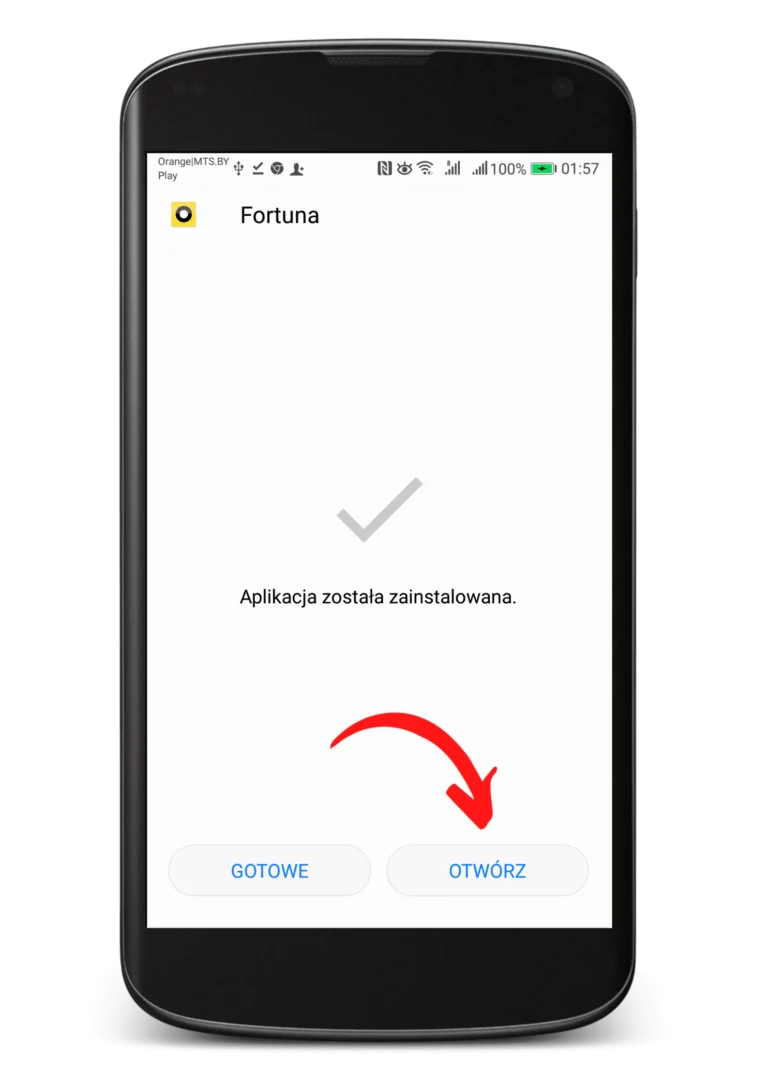 Jak zainstalowac apkę Fortuna na Android krok 7 - otwórz aplikację