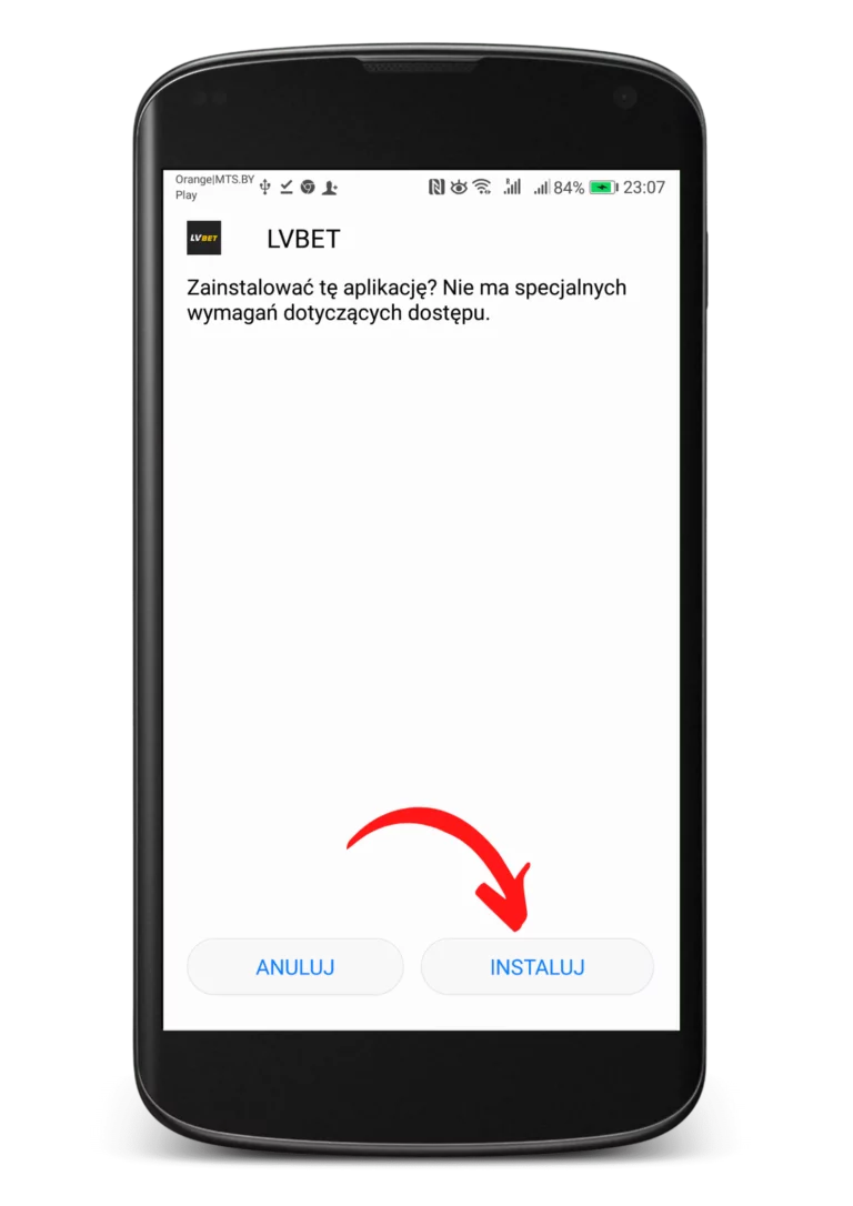 Jak zainstalować apkę Lvbet na Android krok 4 - zgoda na instalację