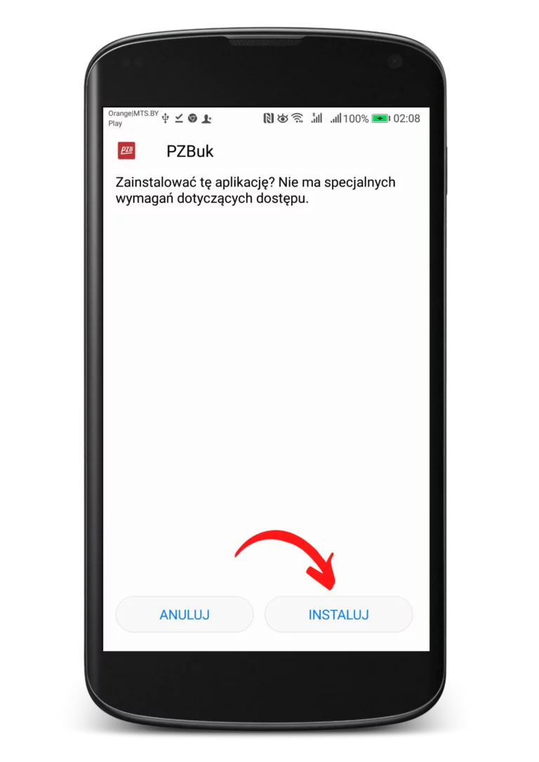 Jak zainstalować apkę PZBuk na Android krok 6 - zgoda na instalację