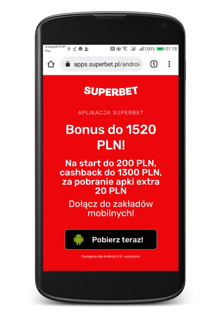 Jak zainstalować apkę Superbet na Android krok 4 - pobierz aplikację mobilną