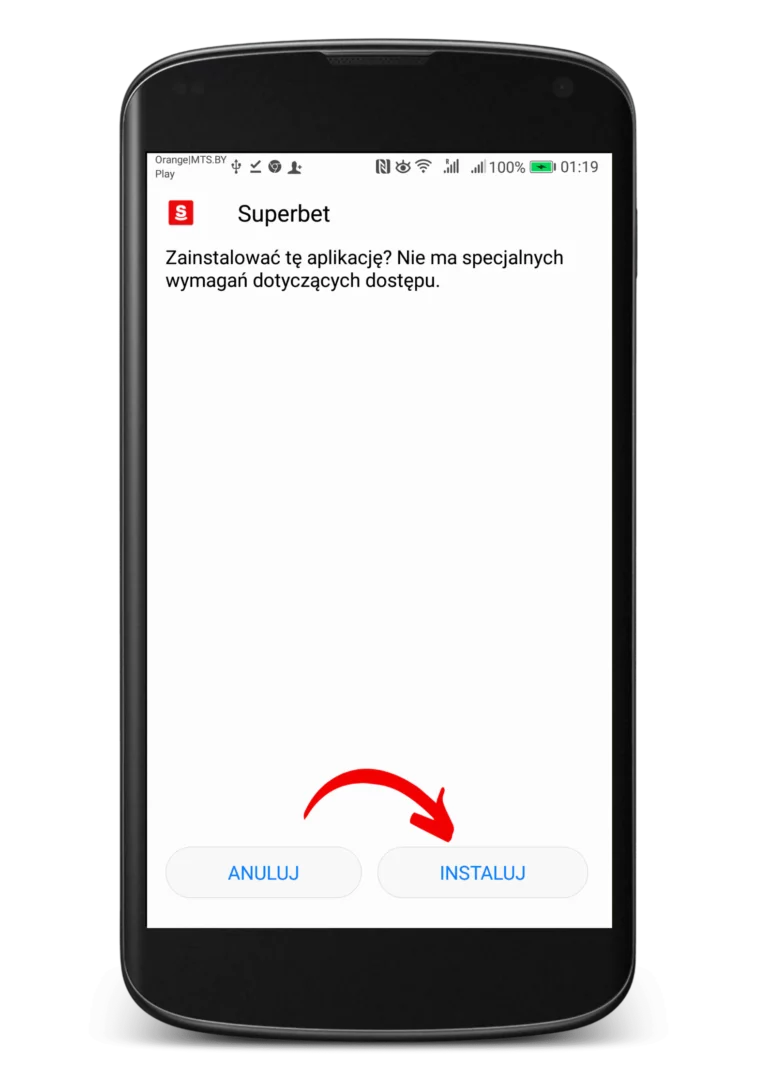 Jak zainstalować apkę Superbet na Android krok 6 - zgoda na instalację
