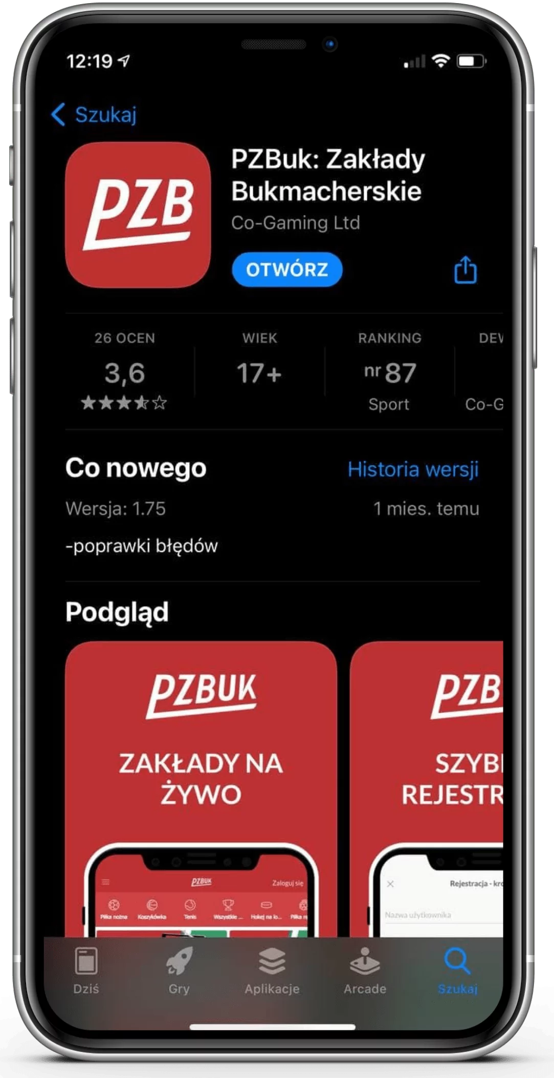 Pobrać aplikacje mobilną PZBuk na IOS