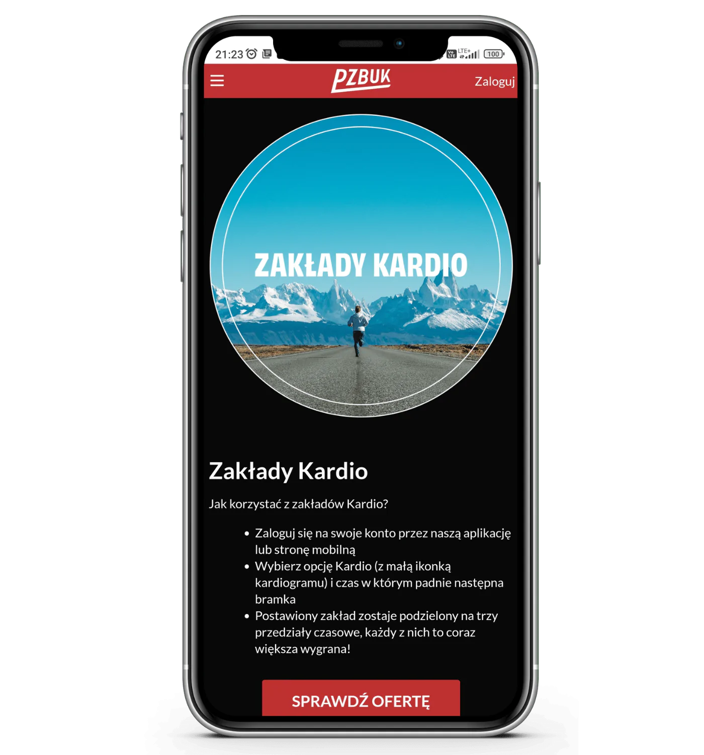 Promocja zakłady Cardio w aplikacji mobilnej PZBuk